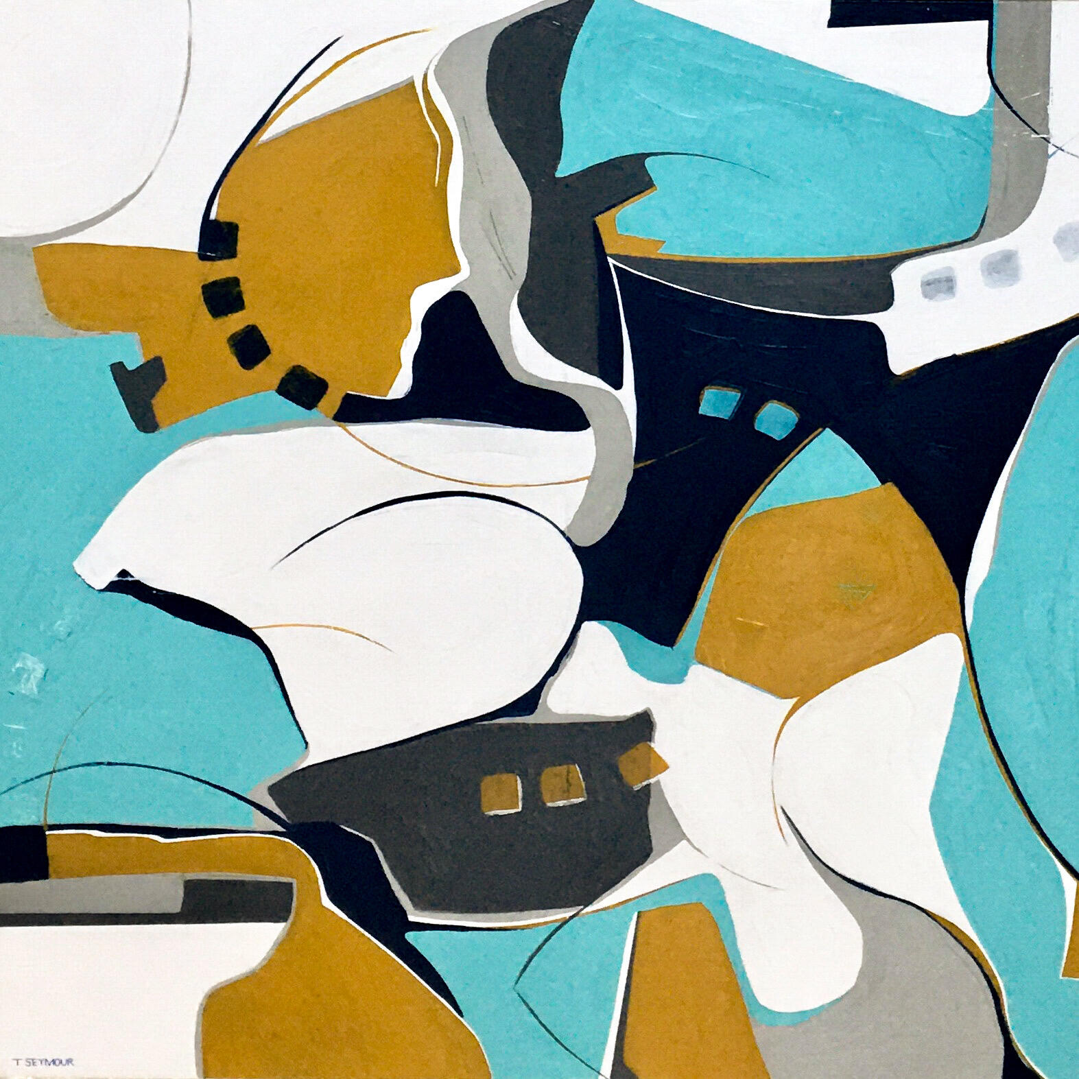 "ON SALTY ROCKS" [101.5 x 101.5 x 3.7cm]